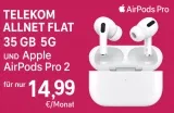 Telekom Allnet Flat mit 35 GB 5G und Apple AirPods Pro 2 für nur 14,99 €/Monat +150€ Bonus